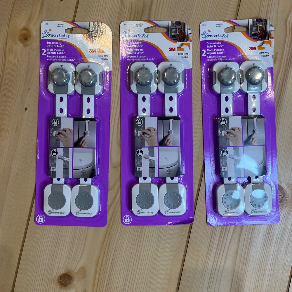 Dreambaby Twist 'N Lock Multi-Purpose Adjusta-Latch White 6pk Child‎ Safety Lock
